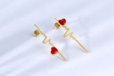 Heartbeat Enamel Drop Earrings